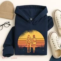 Couple Hiking Sunset Hoodie thumb 4