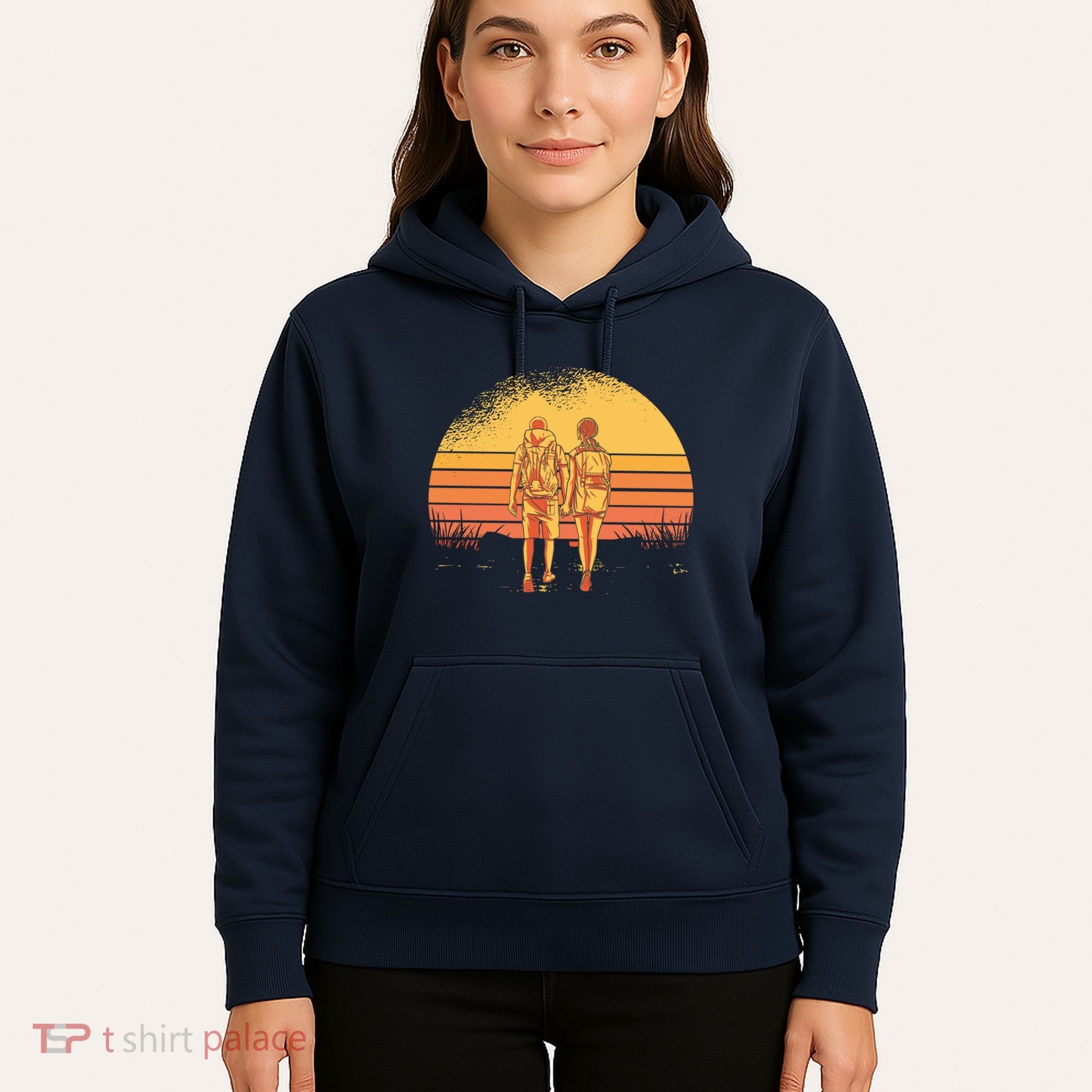 Couple Hiking Sunset Hoodie