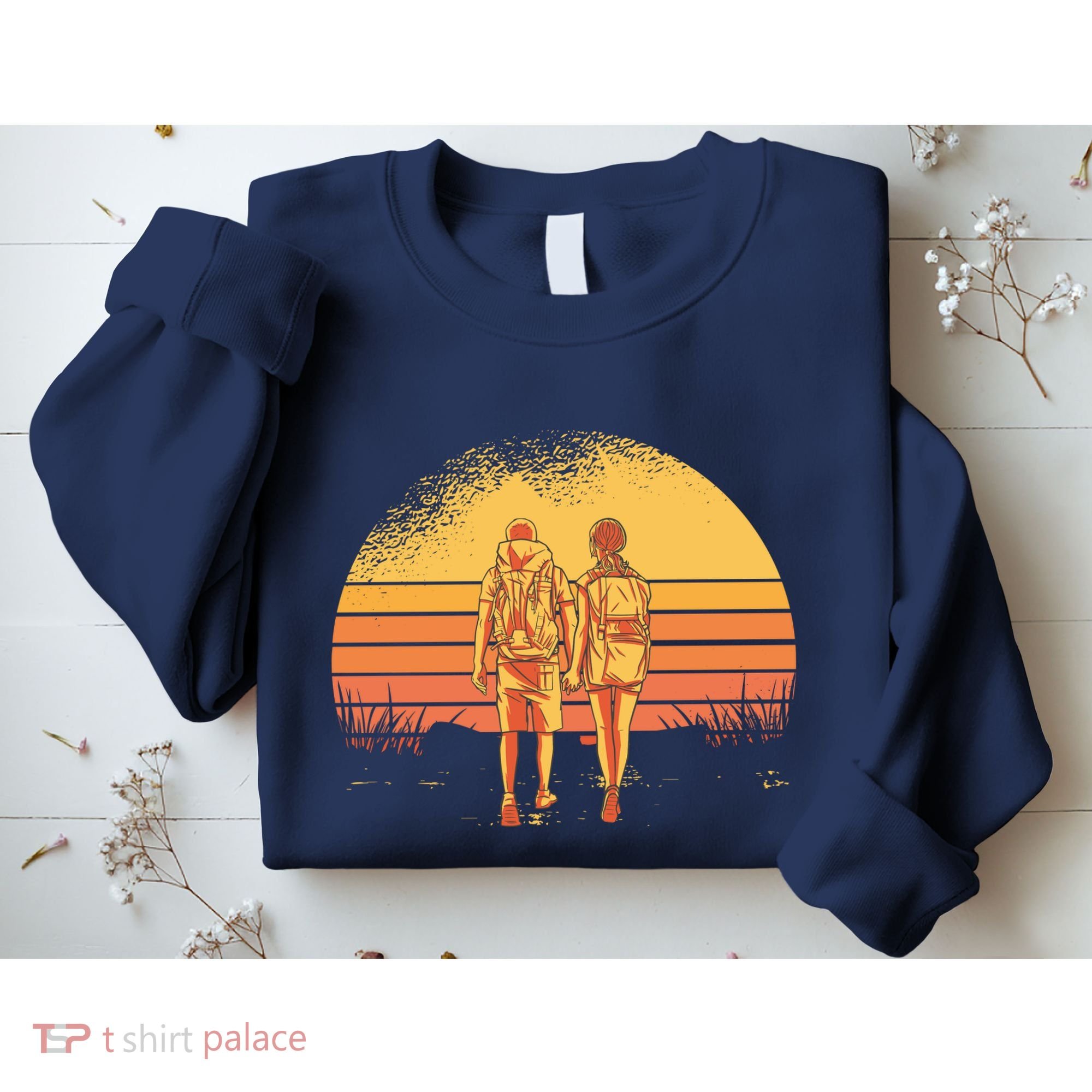 Couple Hiking Sunset Sweatshirt