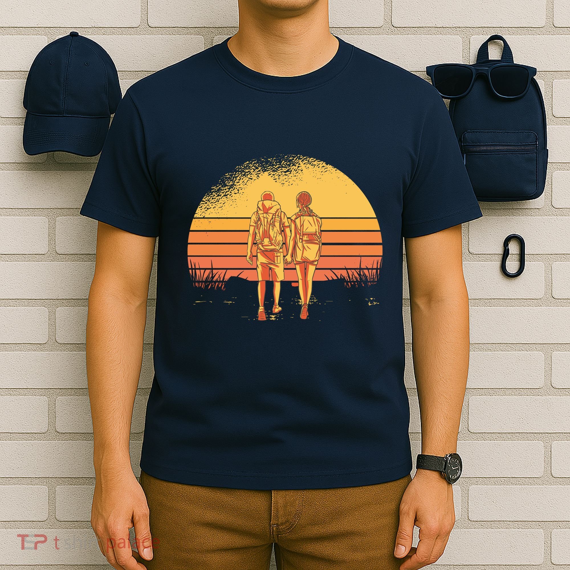 Couple Hiking Sunset T-Shirt