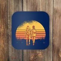 Couple Hiking Sunset Coaster thumb 0