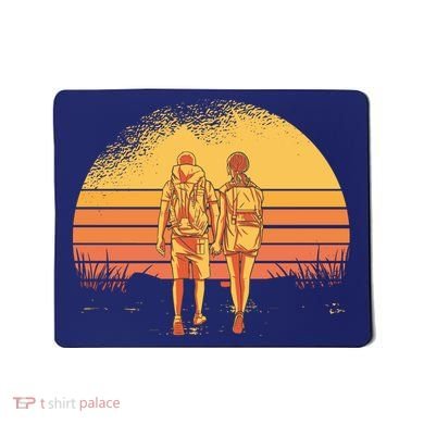 Couple Hiking Sunset Mousepad