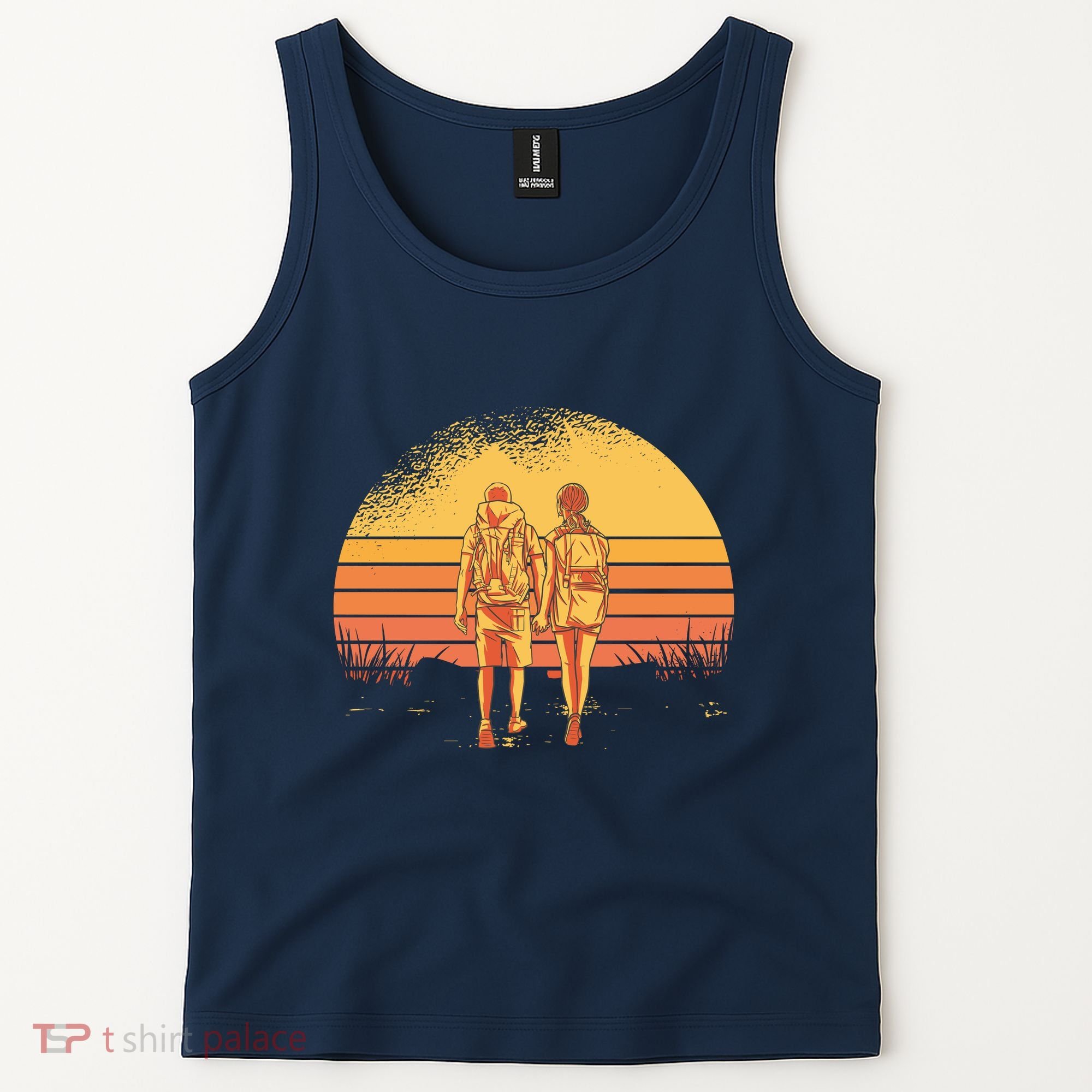 Couple Hiking Sunset Tank Top