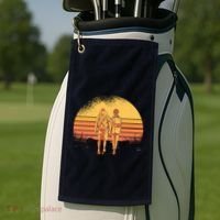 Couple Hiking Sunset Golf Towel thumb 2