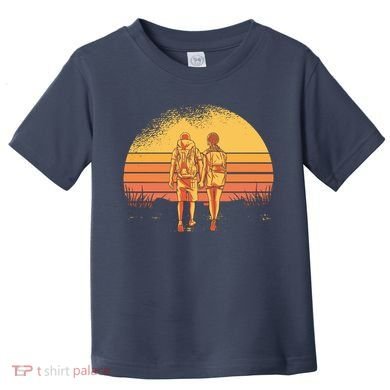 Couple Hiking Sunset Toddler T-Shirt