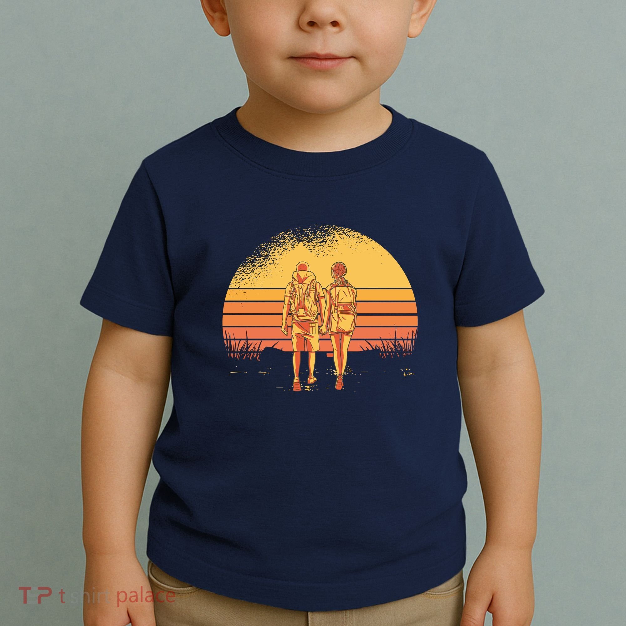 Couple Hiking Sunset Toddler T-Shirt
