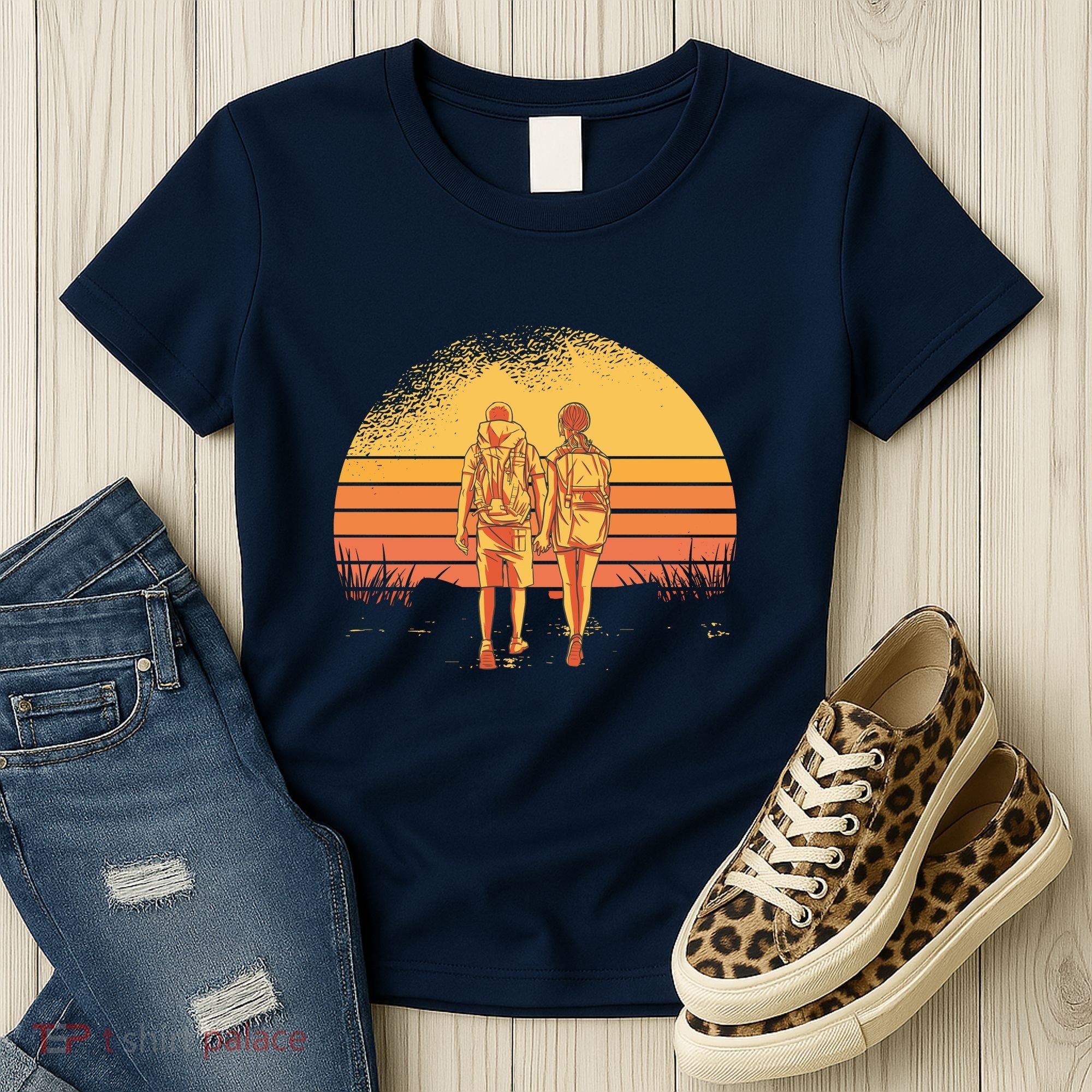 Couple Hiking Sunset Women's T-Shirt