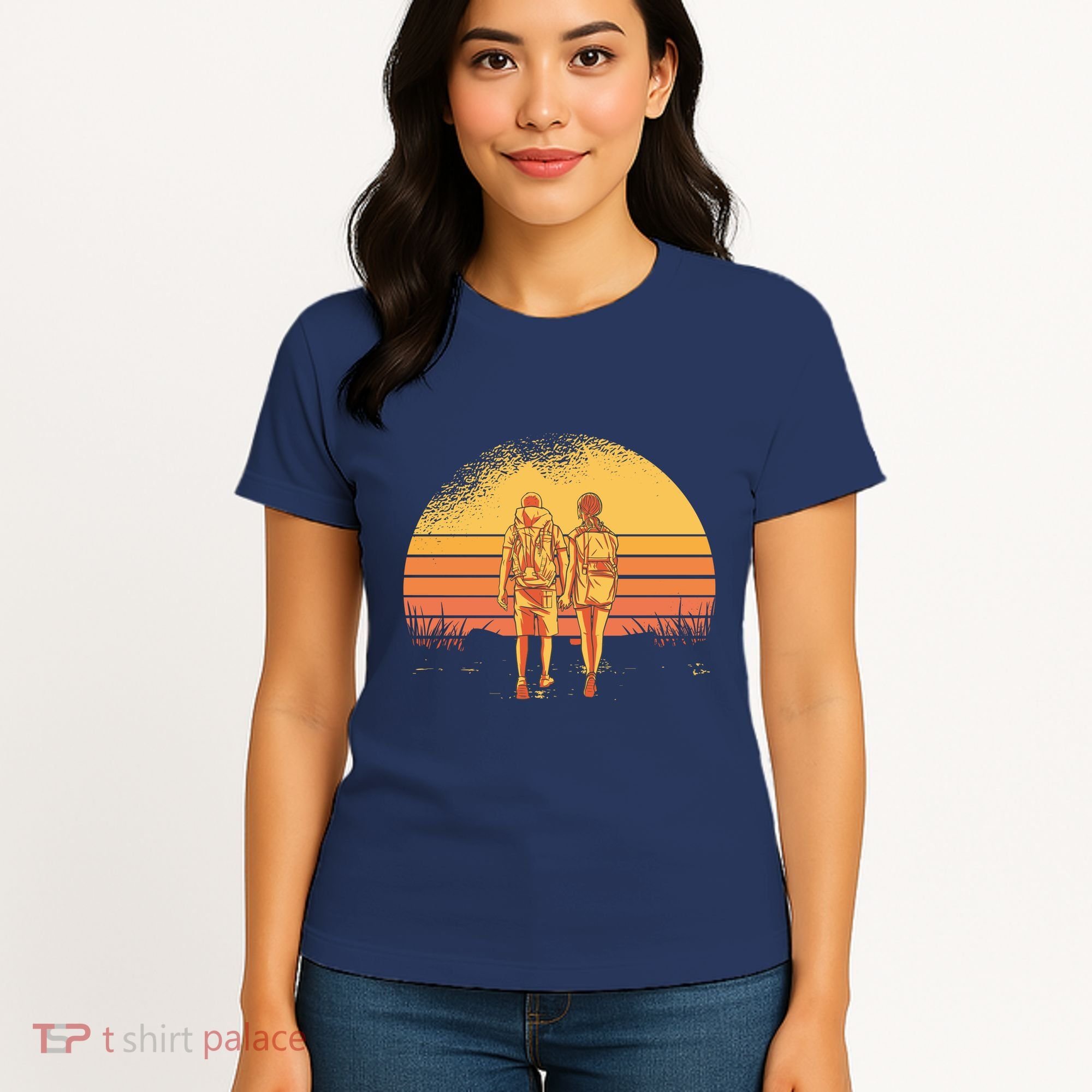 Couple Hiking Sunset Women's T-Shirt