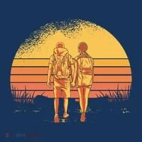 Couple Hiking Sunset Kids Long Sleeve Shirt thumb 2