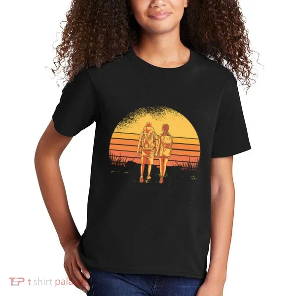 Couple Hiking Sunset Kids T-Shirt