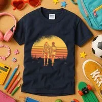 Couple Hiking Sunset Kids T-Shirt thumb 3