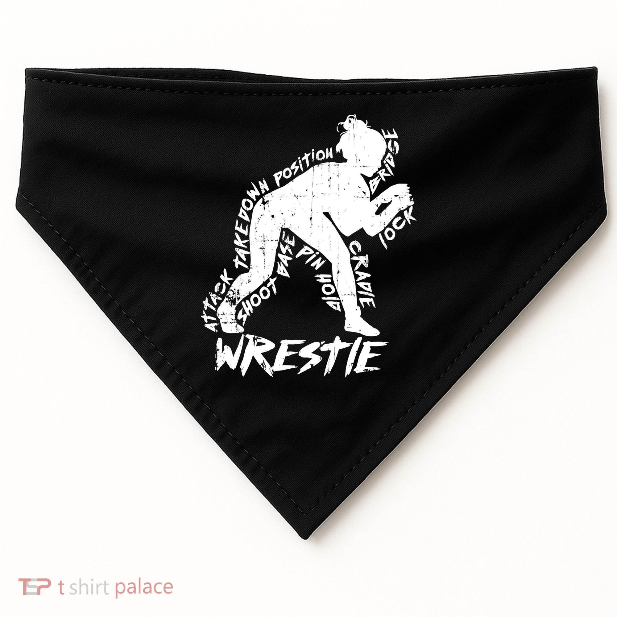 Cute High School Wrestling Gift For Mom Dad Gift For Girls Wrestling Gift USA-Made Doggie Bandana