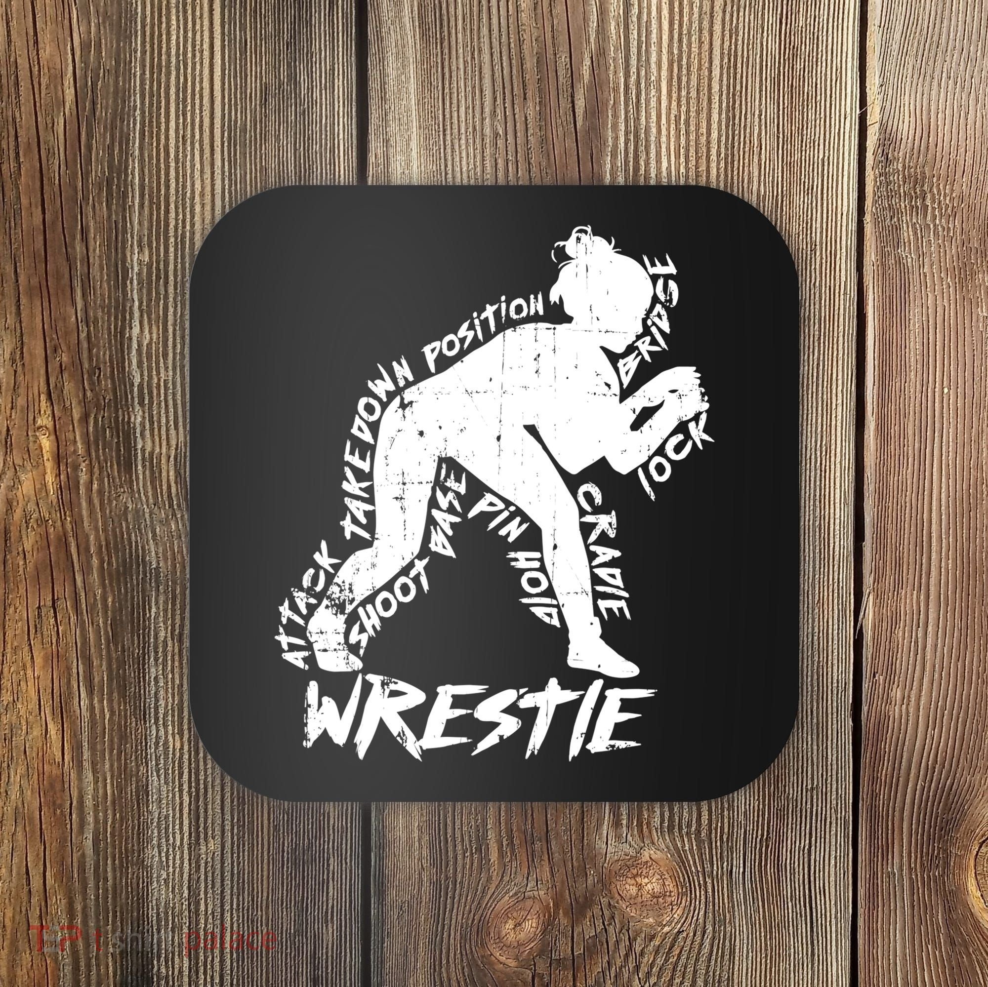 Cute High School Wrestling Gift For Mom Dad Gift For Girls Wrestling Gift Coaster