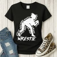 Cute High School Wrestling Gift For Mom Dad Gift For Girls Wrestling Gift Women's T-Shirt thumb 3