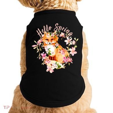 Cute Hello Spring Flower Fox Doggie Tank