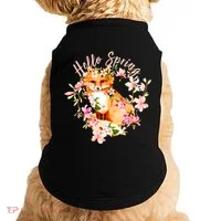 Cute Hello Spring Flower Fox Doggie Tank thumb 0