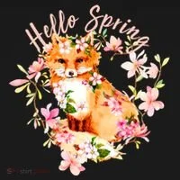 Cute Hello Spring Flower Fox Doggie Tank thumb 4