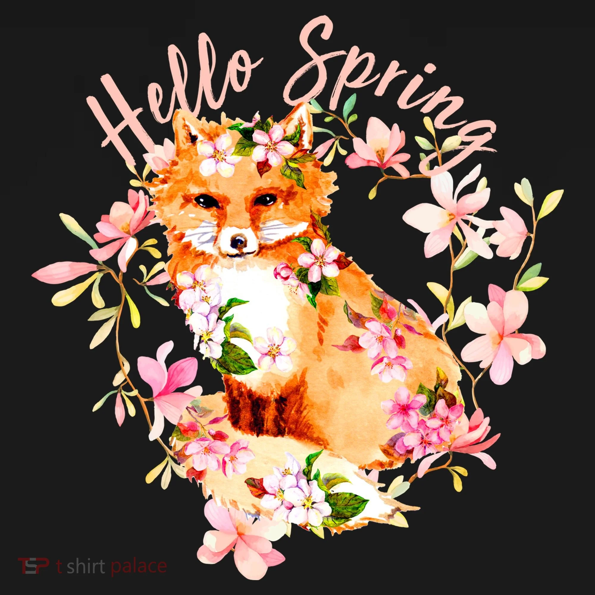 Cute Hello Spring Flower Fox Doggie Tank