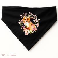 Cute Hello Spring Flower Fox USA-Made Doggie Bandana thumb 0