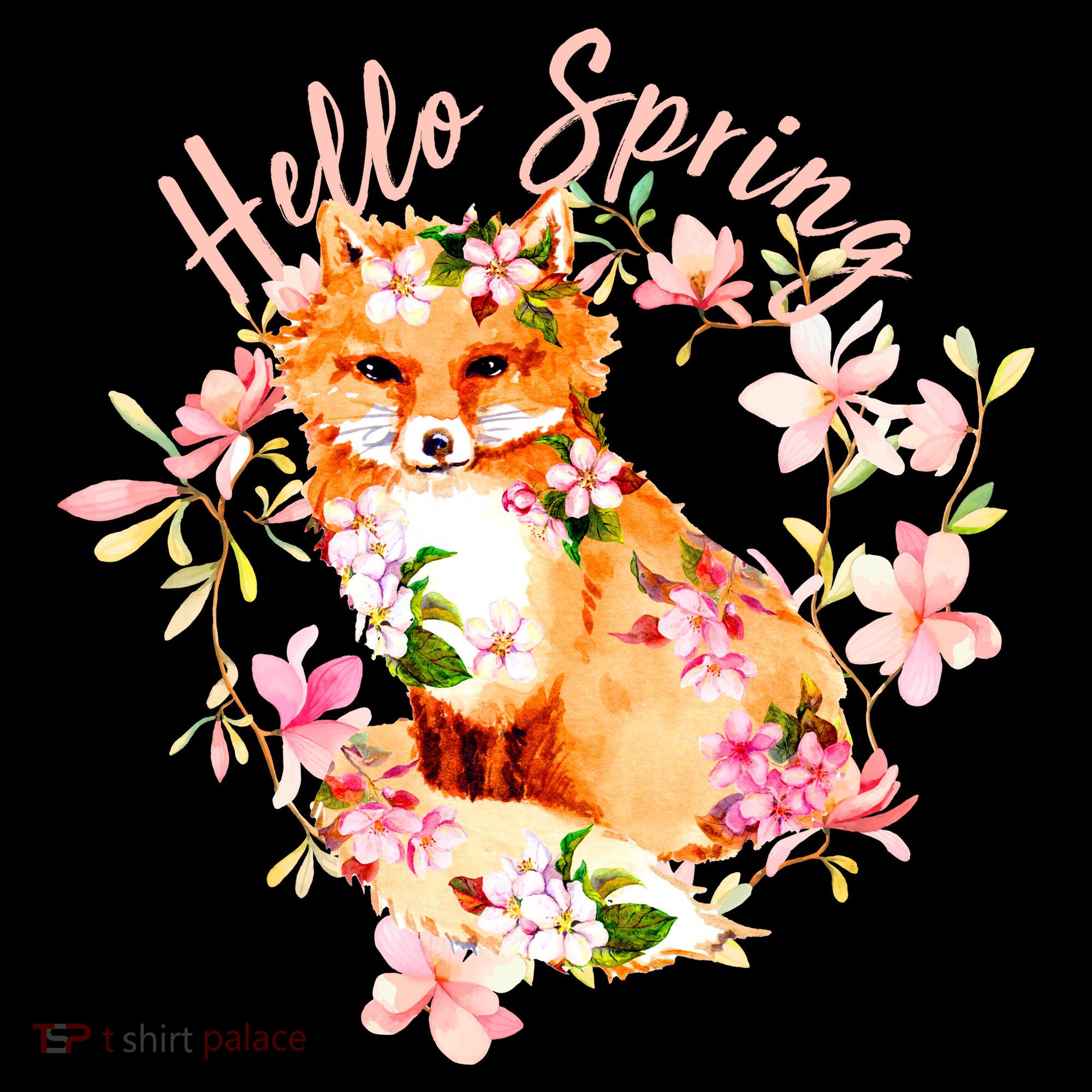 Cute Hello Spring Flower Fox Bucket Hat