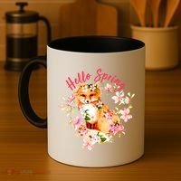 Cute Hello Spring Flower Fox Coffee Mug thumb 4