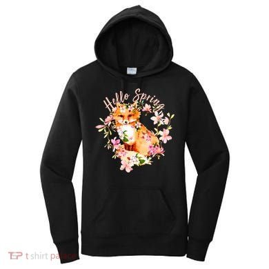 Cute Hello Spring Flower Fox Women's Hoodie