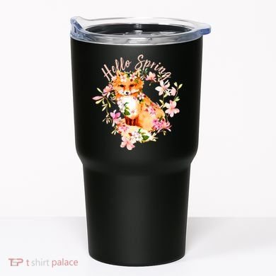 Cute Hello Spring Flower Fox Tumbler