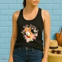 Cute Hello Spring Flower Fox Women's Tank Top thumb 2