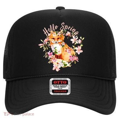 Cute Hello Spring Flower Fox Hat