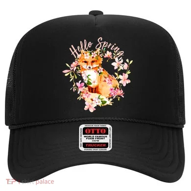 Cute Hello Spring Flower Fox Hat