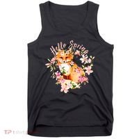 Cute Hello Spring Flower Fox Tank Top thumb 0