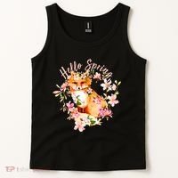 Cute Hello Spring Flower Fox Tank Top thumb 2