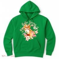 Cute Hello Spring Flower Fox Hoodie thumb 0