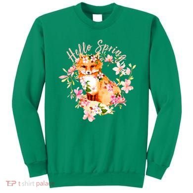 Cute Hello Spring Flower Fox Sweatshirt