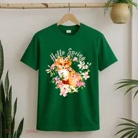 Cute Hello Spring Flower Fox T-Shirt thumb 2