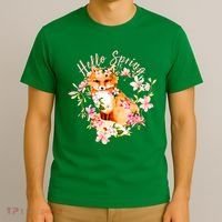 Cute Hello Spring Flower Fox T-Shirt thumb 3
