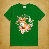 Cute Hello Spring Flower Fox T-Shirt thumb 5