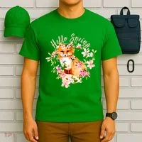 Cute Hello Spring Flower Fox T-Shirt thumb 6