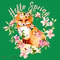 Cute Hello Spring Flower Fox T-Shirt thumb 7