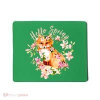 Cute Hello Spring Flower Fox Mousepad thumb 0