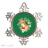Cute Hello Spring Flower Fox Ornament thumb 0