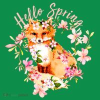 Cute Hello Spring Flower Fox Women's Long Sleeve Shirt thumb 2