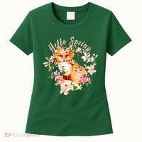 Cute Hello Spring Flower Fox Women's T-Shirt thumb 0