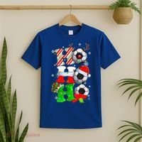 Christmas HoHoHo Santa Reindeer Soccer Pajama Gifts T-Shirt thumb 2