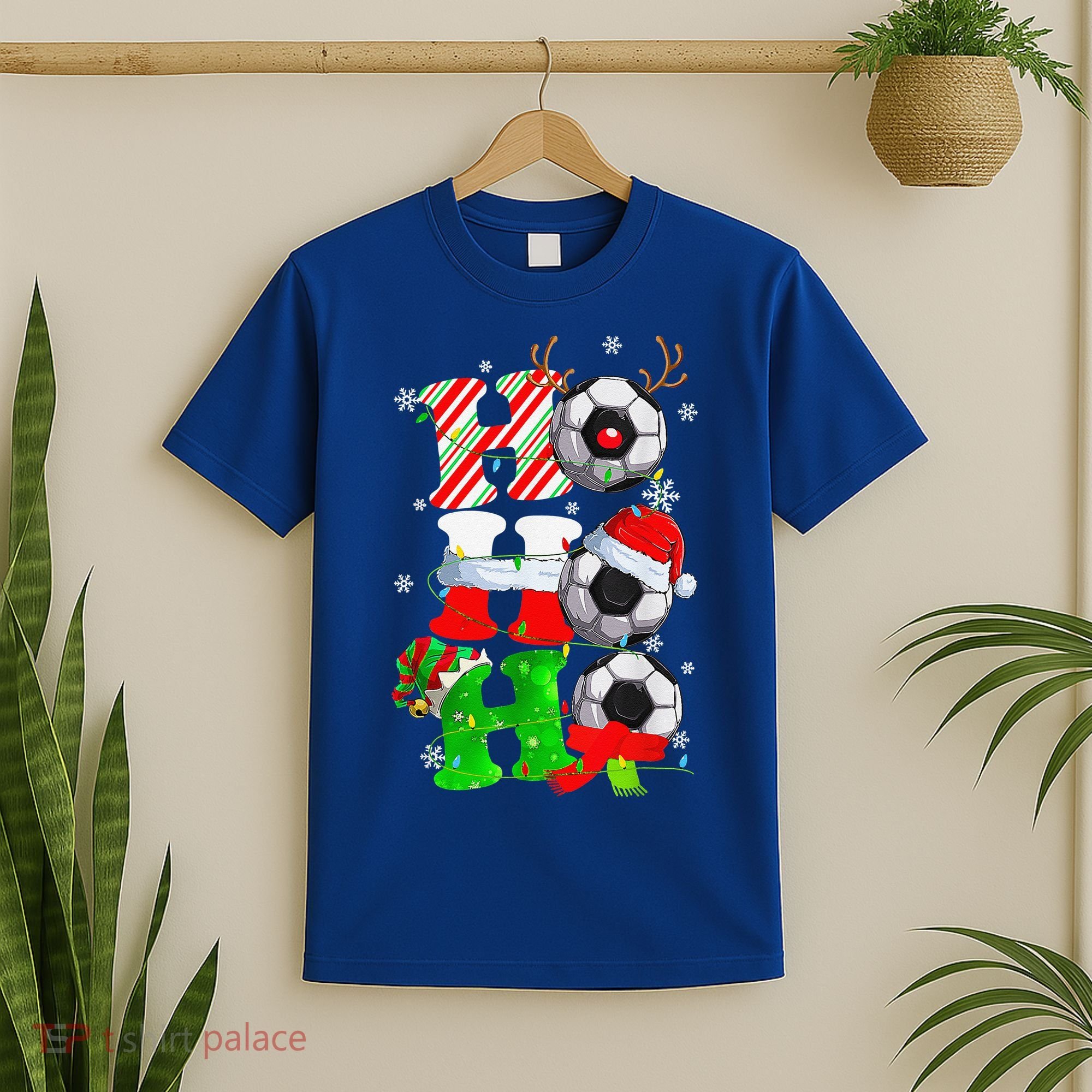 Christmas HoHoHo Santa Reindeer Soccer Pajama Gifts T-Shirt