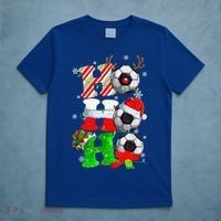 Christmas HoHoHo Santa Reindeer Soccer Pajama Gifts T-Shirt thumb 5