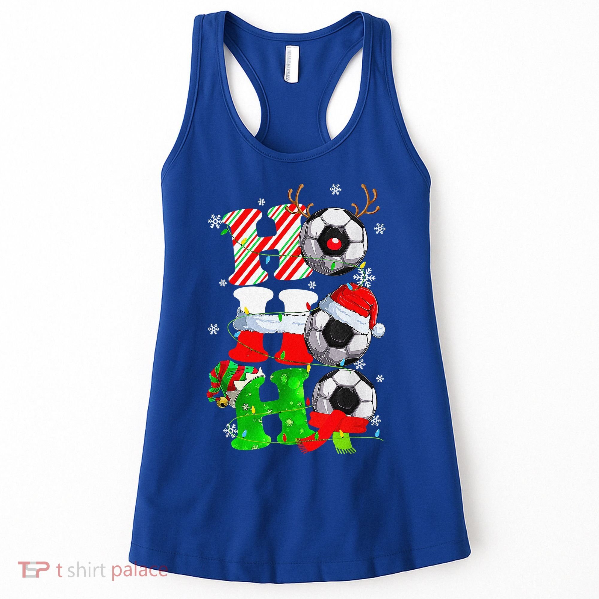 Christmas HoHoHo Santa Reindeer Soccer Pajama Gifts Women's Tank Top