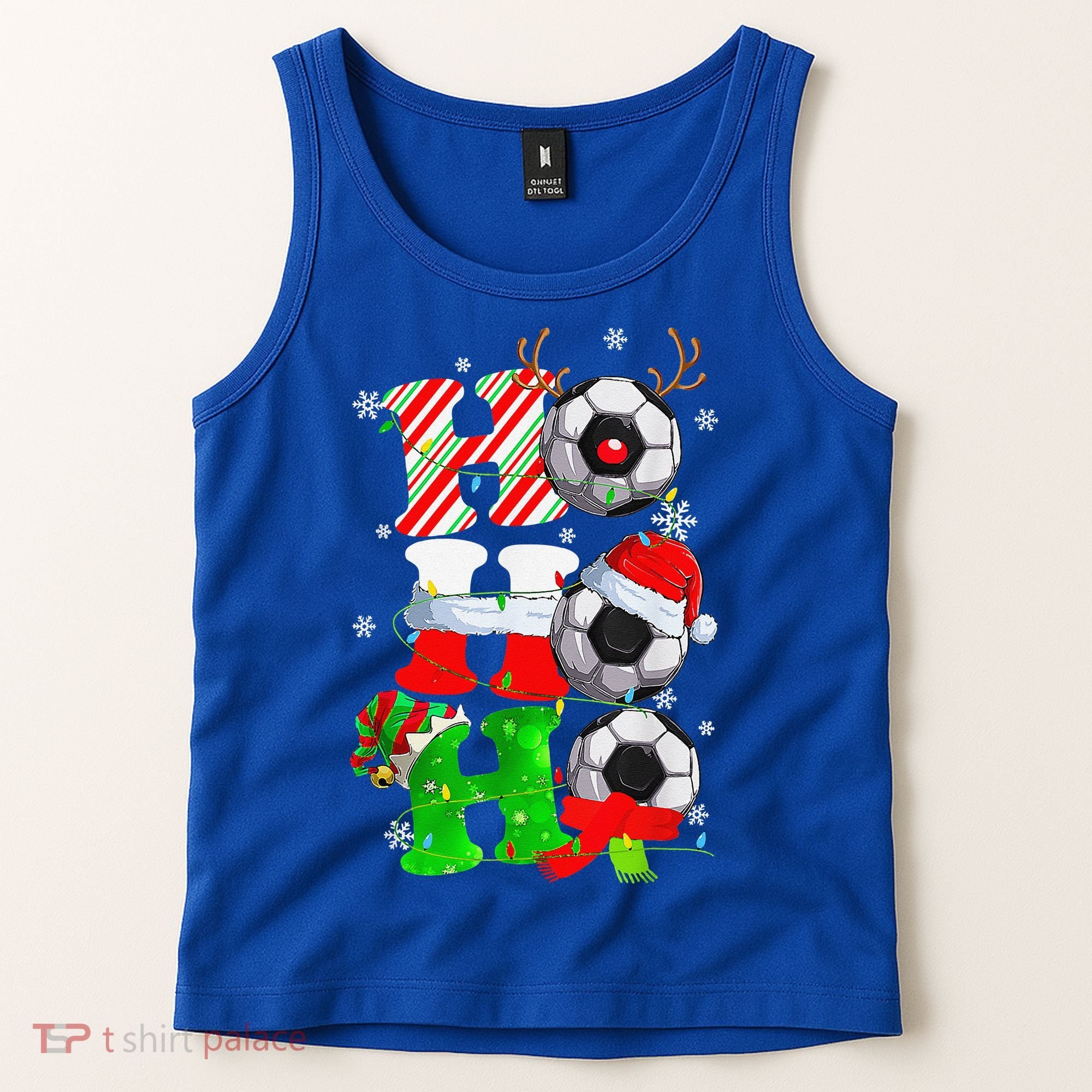 Christmas HoHoHo Santa Reindeer Soccer Pajama Gifts Tank Top