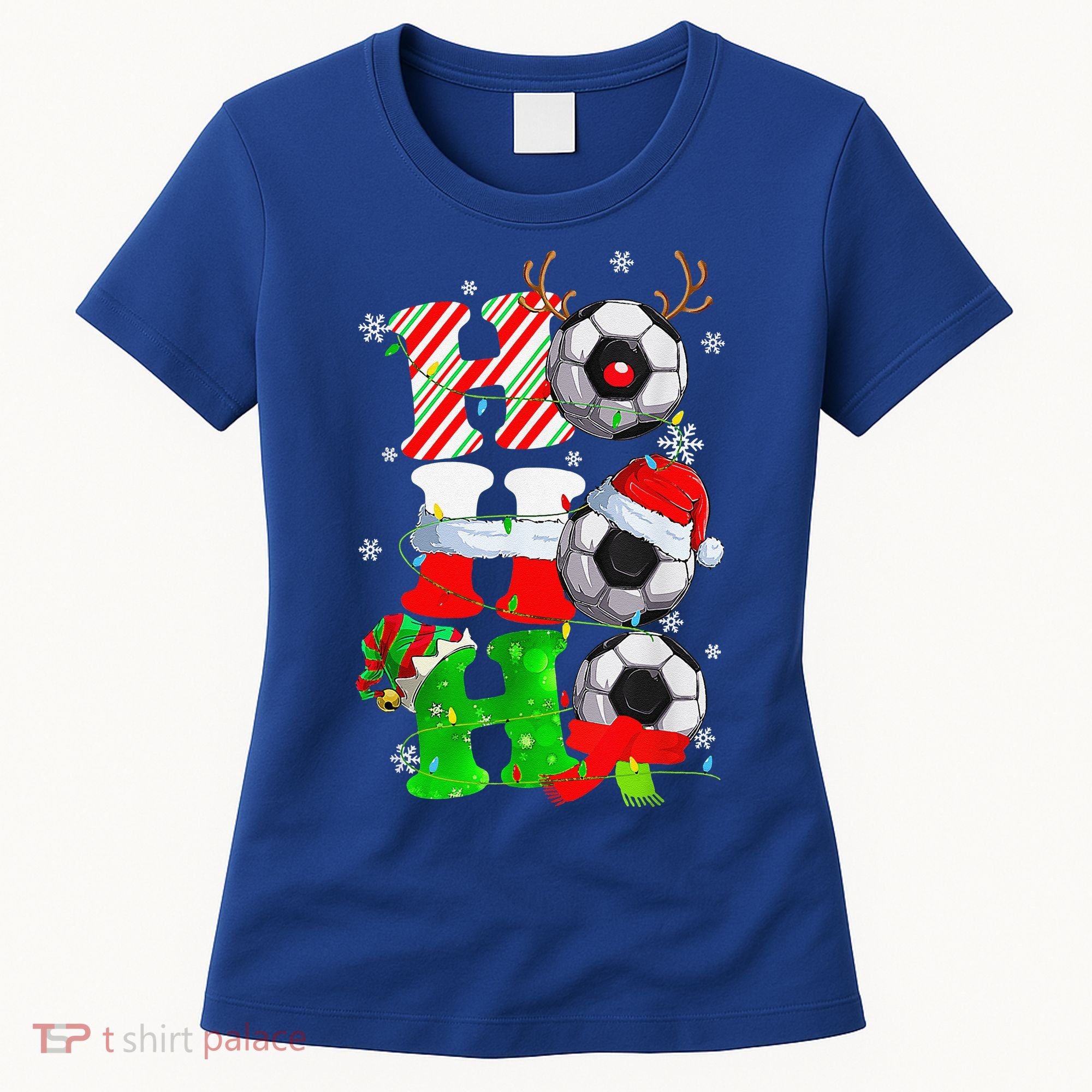 Christmas HoHoHo Santa Reindeer Soccer Pajama Gifts Women's T-Shirt