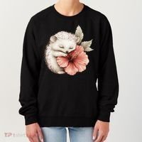 Cute Hedgehog Sleeping Hugging Flower Women's Sweatshirt thumb 0